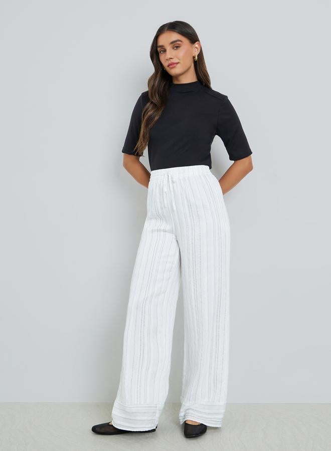 ستايلي بنطال مخطط بأرجل واسعة - Image 4